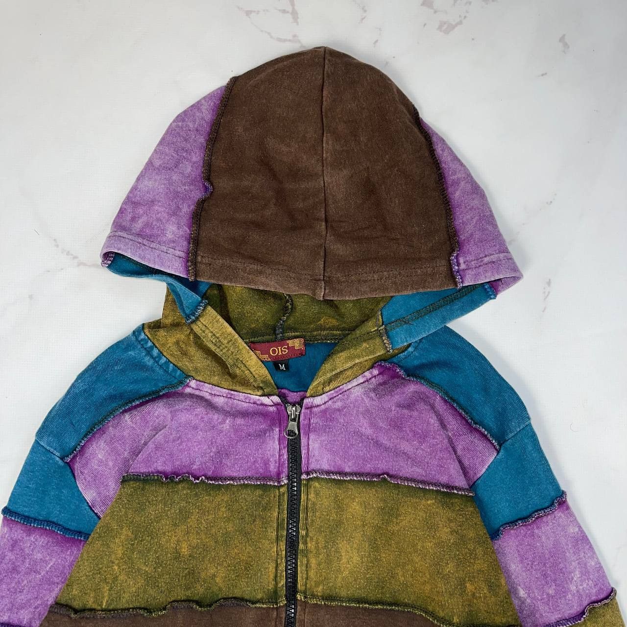 Japanese Brand Japanesse Brand patchwork Archival Y2K Hoodi Avant-Garde Size US M / EU 48-50 / 2 - 8 Thumbnail