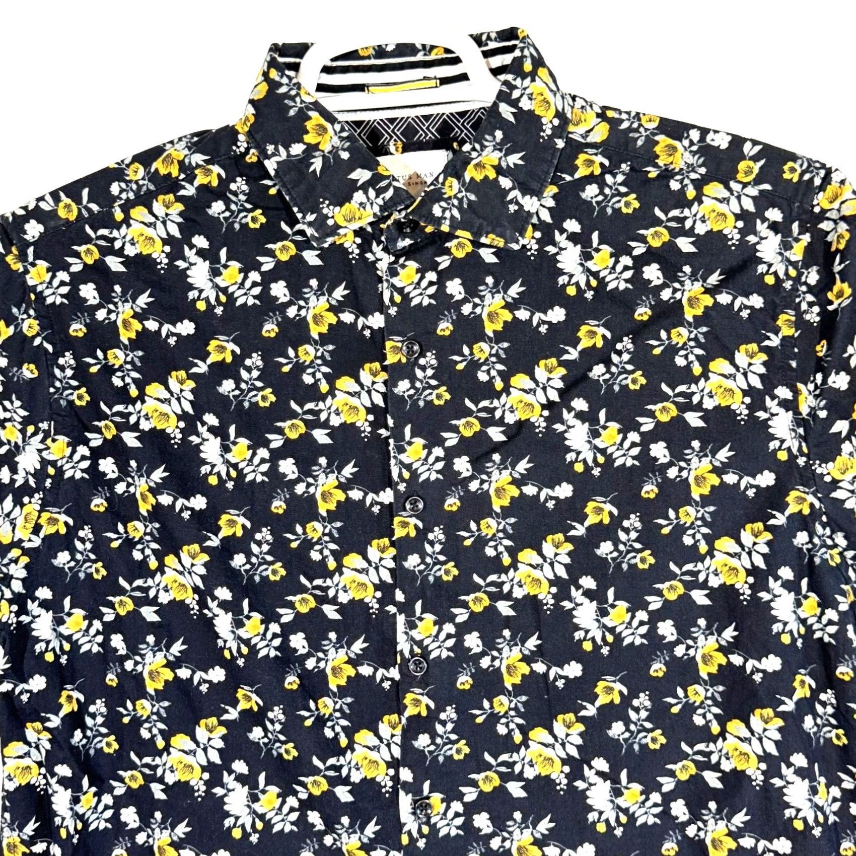 Vintage Cactus Man Shirt Men M Black Floral 100 Percent Cotton Short Sleeve Button Up Size US M / EU 48-50 / 2 - 4 Thumbnail