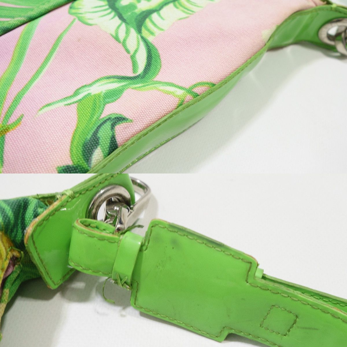 Versus Versace Y2K Tropical Floral Print Canvas Shoulder Bag 00s Size ONE SIZE - 10 Thumbnail