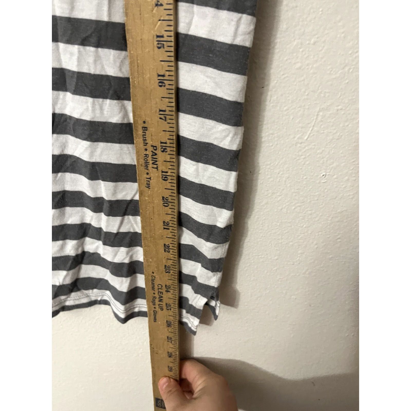 Gap GAP Shirt Women S Gray Striped Short Sleeve Crew Neck Zip Exposed Zipper T-Shirt Knit 100% Cotton Casual Basic Womens Size S / US 4 / IT 40 - 5 Thumbnail