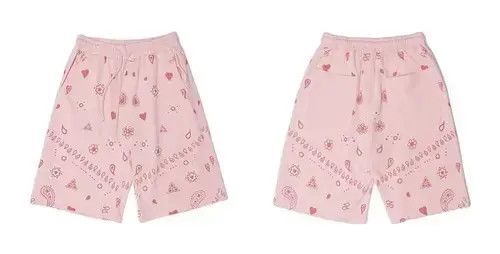 Jean 21SS Indigo Union Japan Pink Bandana Paisley Sweatshorts Size US 31 - 2 Thumbnail