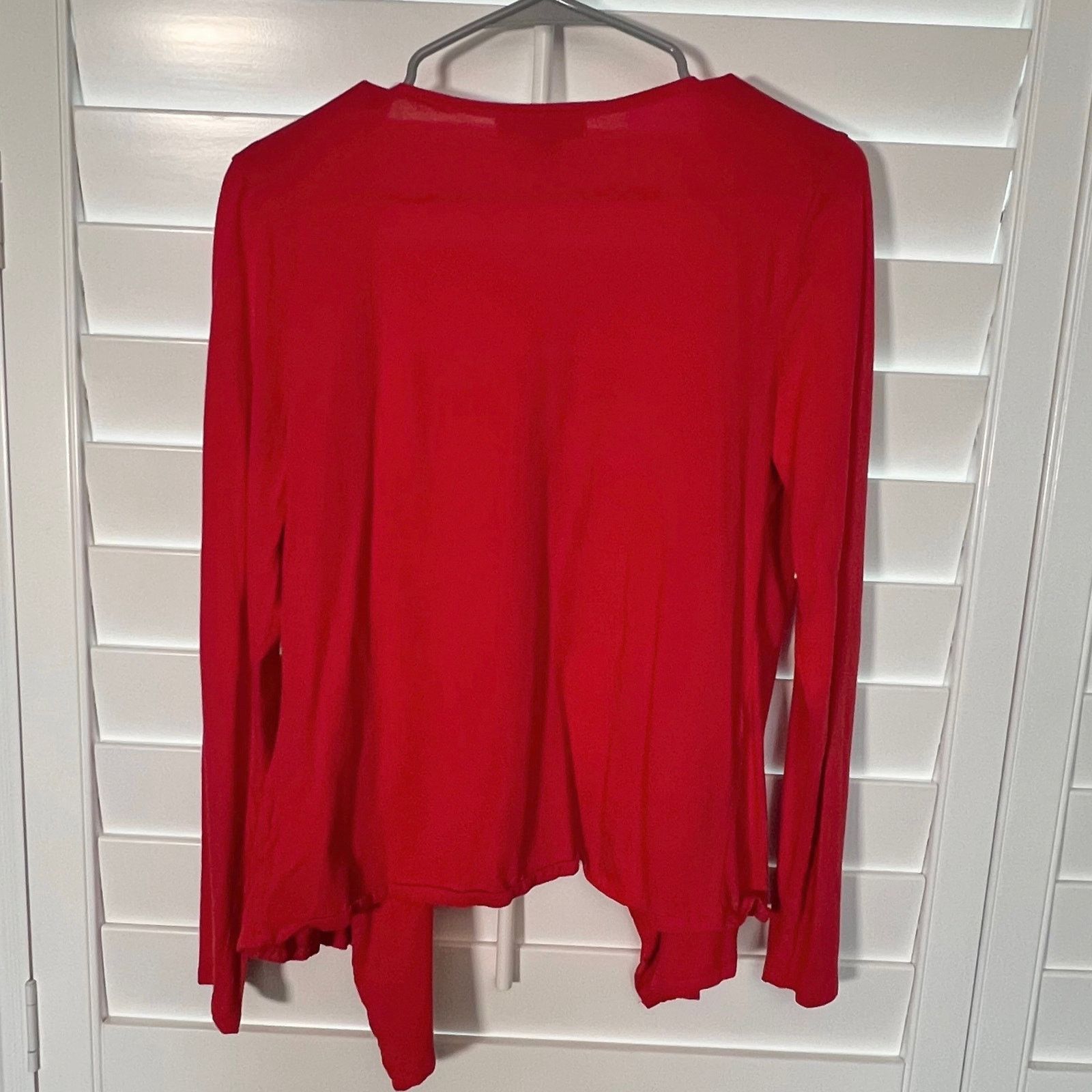 Liz Claiborne Women's Open Front Red Sweater Size Medium Liz Claiborne Size M / US 6-8 / IT 42-44 - 2 Thumbnail