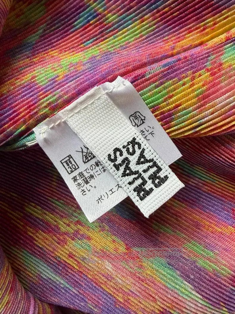 Issey Miyake Issey Miyake Color Ink Wash Pleated Short Sleeve Top Size L / US 10 / IT 46 - 6 Thumbnail