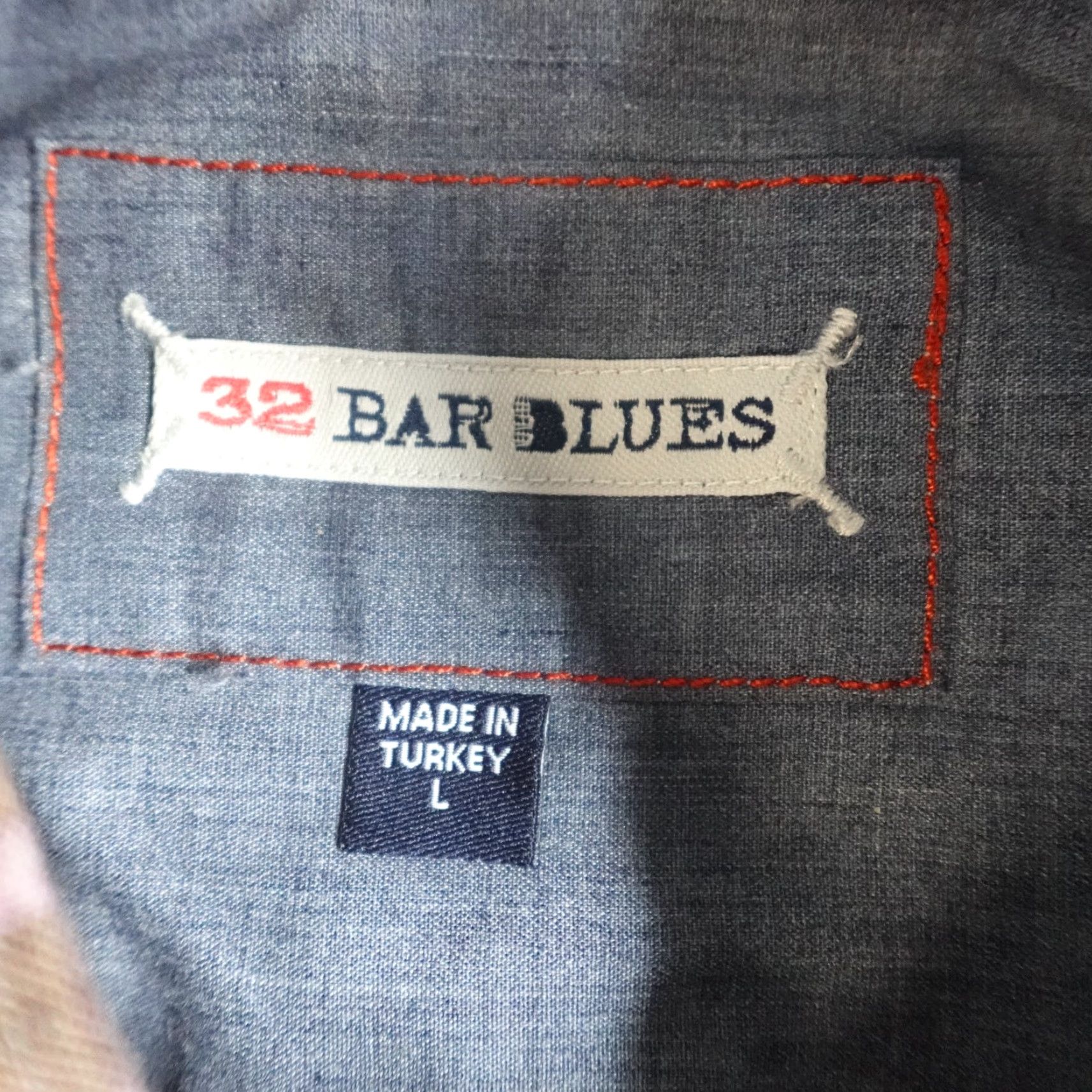 Vintage 32 Bar Blues Shirt Button-Down Linen Plaid Blue 100% Linen Long Sleeve Large Mens Size US L / EU 52-54 / 3 - 6 Thumbnail