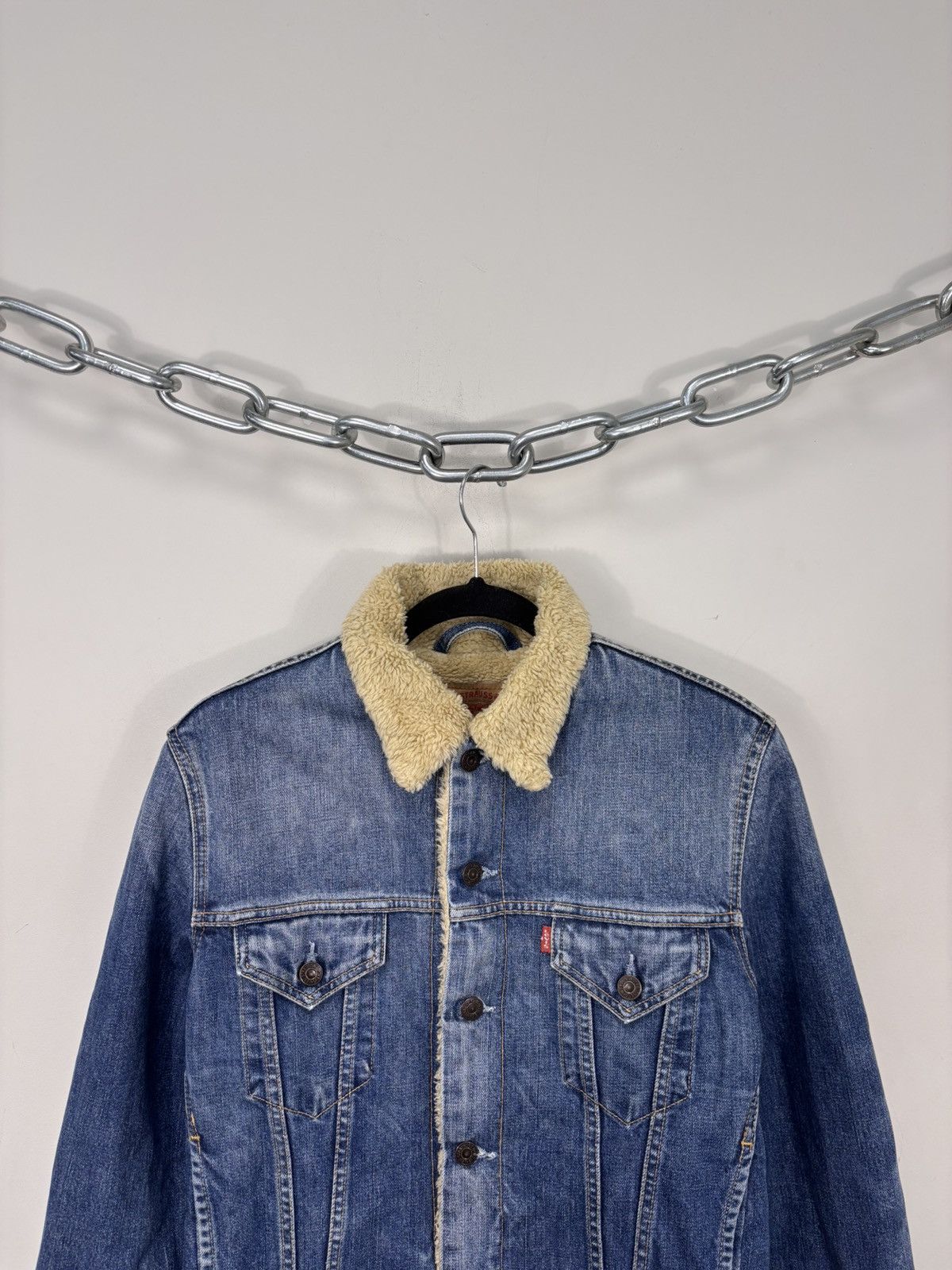 Levi's Vintage Levi’s Women’s Blue Denim Sherpa Jacket Size M / US 6-8 / IT 42-44 - 4 Thumbnail