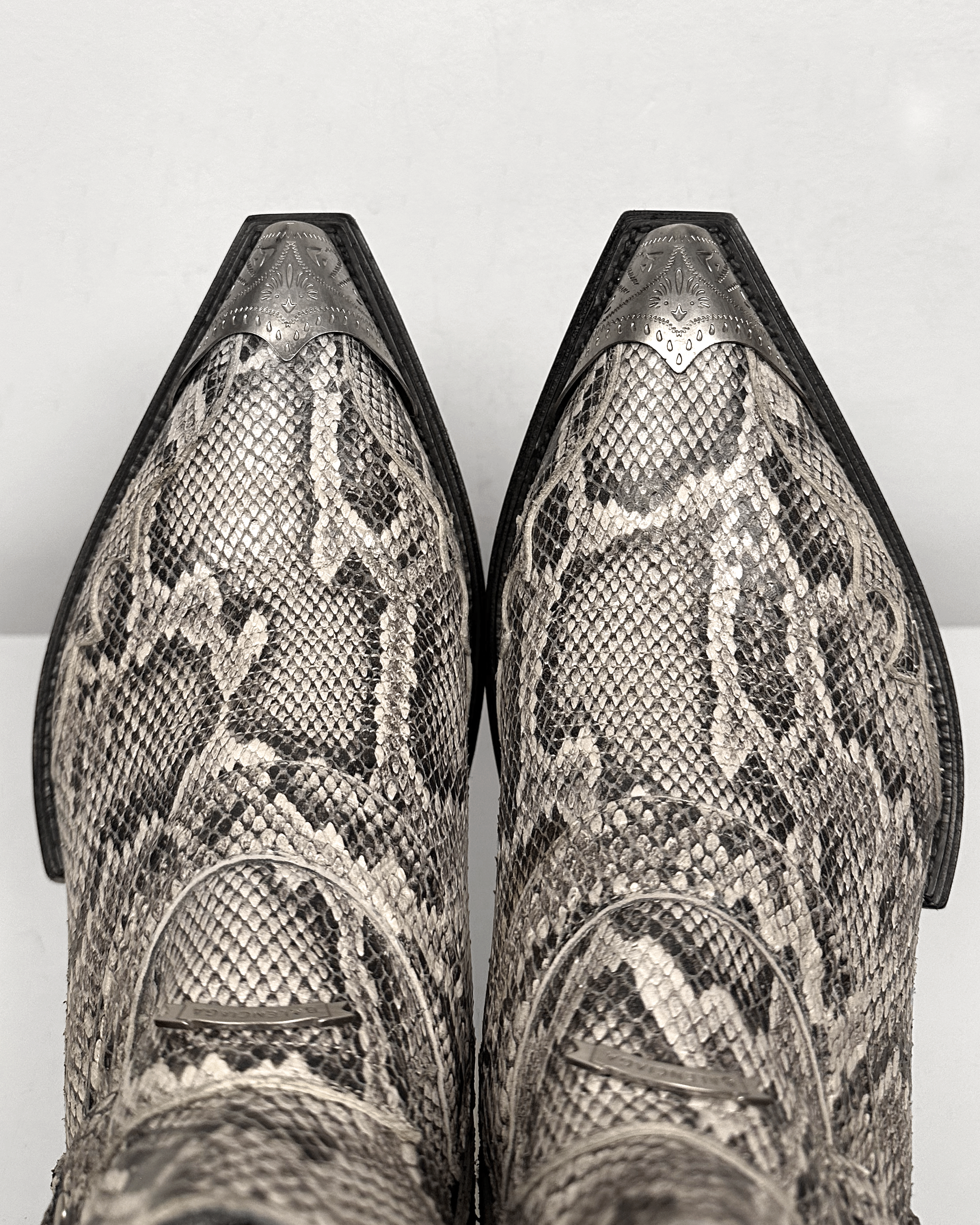 Balenciaga Balenciaga Santiag Snakeskin Metal Toe Harness Cowboy Boots Size US 10 / EU 43 - 5 Thumbnail
