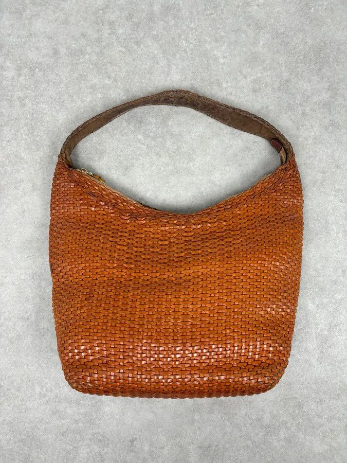 Gucci SS2004 Gucci Cognac Woven Leather Bamboo Handle Hobo Bag by Tom Ford Size ONE SIZE - 1 Thumbnail