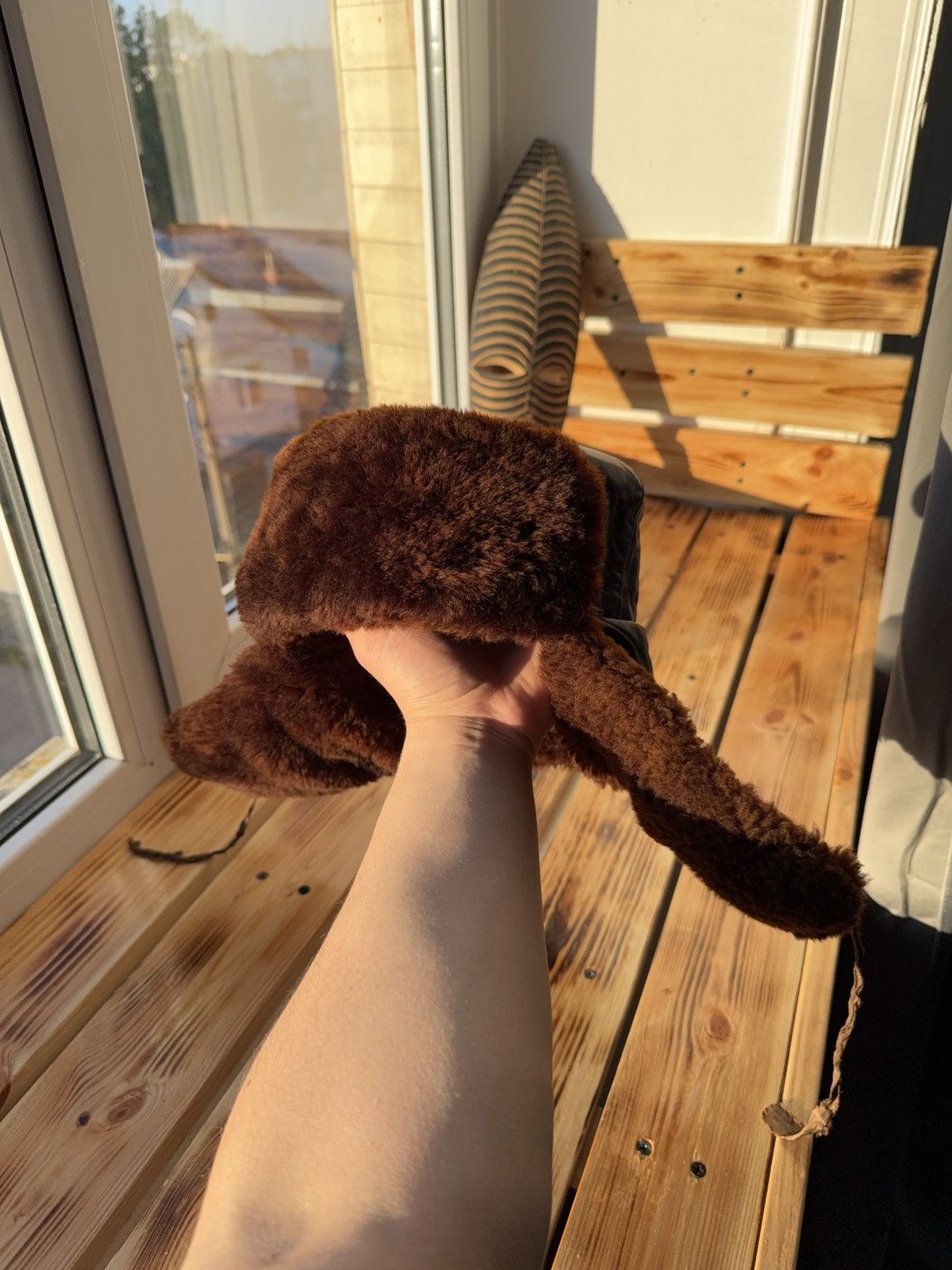 Vintage Vntg 80s Aviator Real Leather / Fur RARE Retro Ushanka Hat Size ONE SIZE - 12 Thumbnail
