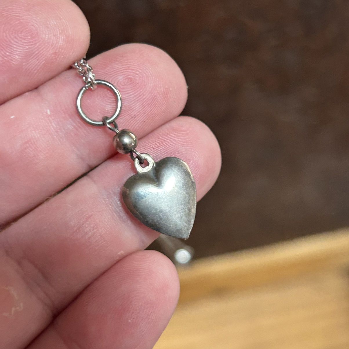 Handmade Handcrafted heart pendant on chain necklace Size ONE SIZE - 5 Thumbnail