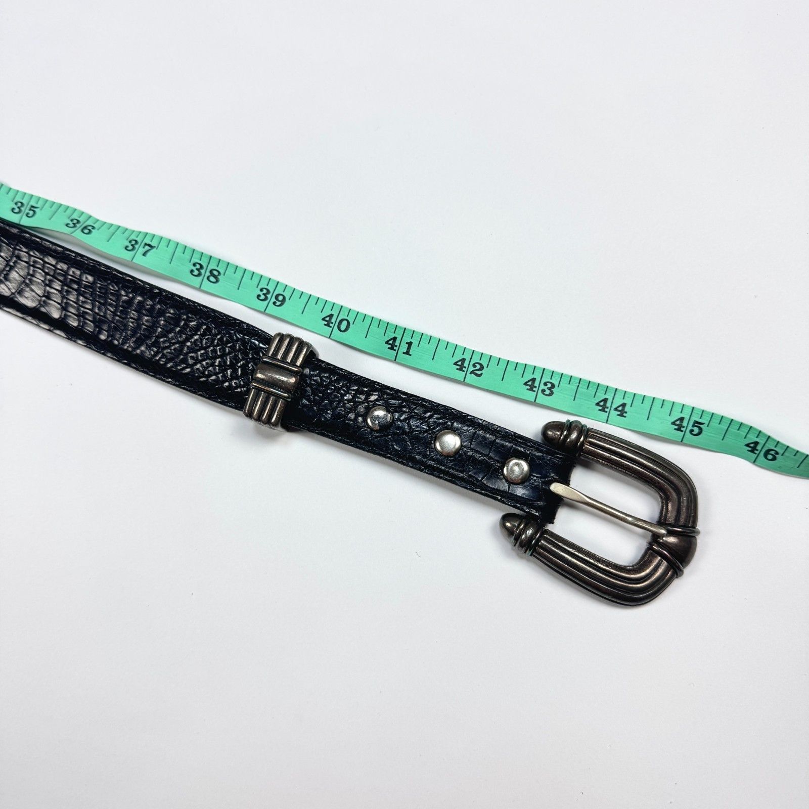 Sterling Silver Douglas Magnus Sterling 14k Gold Buckle Alligator Belt Size ONE SIZE - 3 Thumbnail