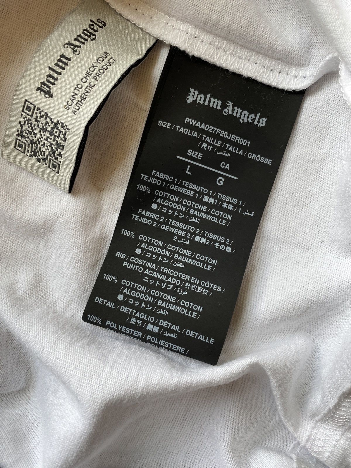 Palm Angels Palm Angels Oversized Neck Sleeve Logo Tee Size L / US 10 / IT 46 - 7 Thumbnail