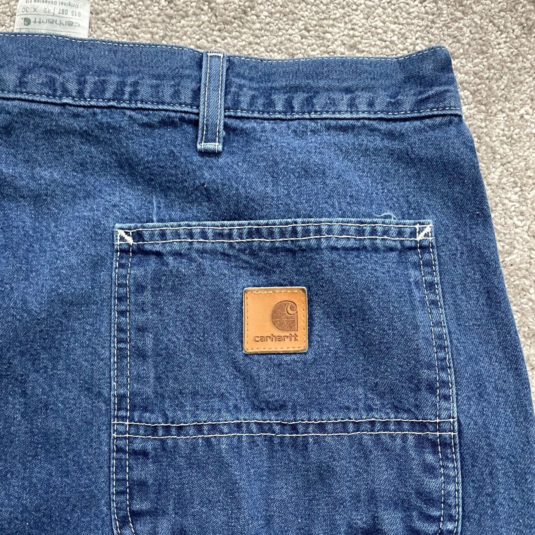 Carhartt VINTAGE Carhartt B13 Original Dungaree Fit Denim Jeans Men 41x30 Dark Wash Cotton Size US 41 - 5 Thumbnail