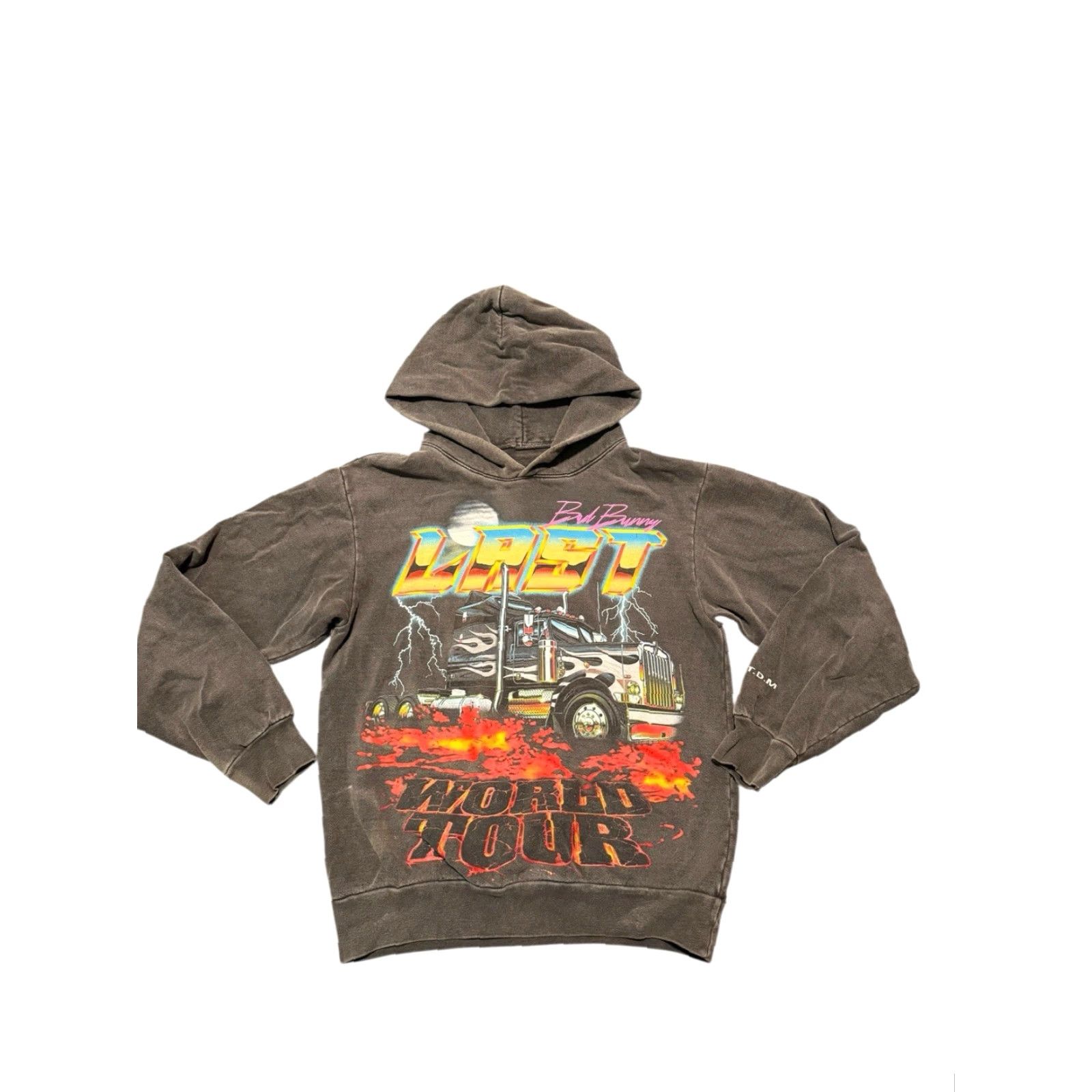 Vintage VINTAGE Bad Bunny El Último Tour Del Mundo 2022 Hoodie Trucker Graphic Size S Black Unisex Adults Cotton Pullover Graphic Print Skull Mens Size US S / EU 44-46 / 1 - 2 Thumbnail