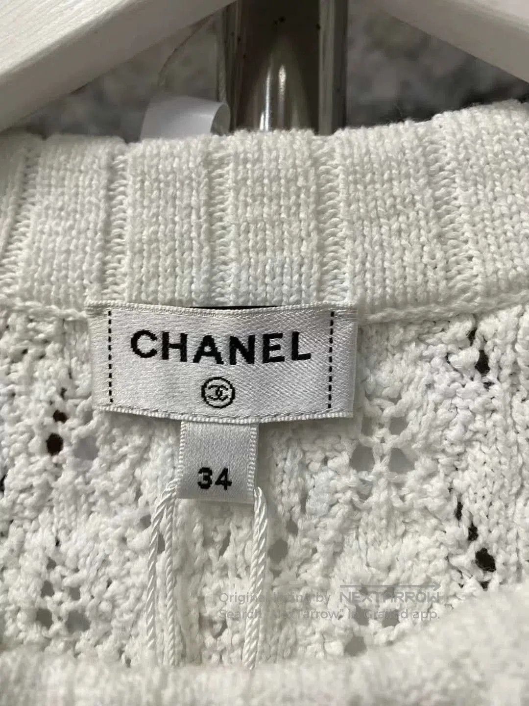 Chanel Chanel White Camellia Knit Sweater. Size XS / US 0-2 / IT 36-38 - 6 Thumbnail