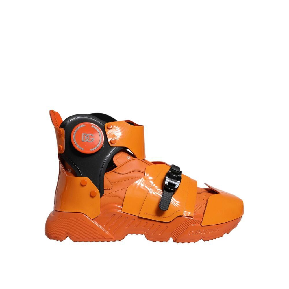 Dolce & Gabbana Dolce & Gabbana Orange Multi Panel Chunky High Top Sneakers Size US 11 / EU 44 - 6 Thumbnail