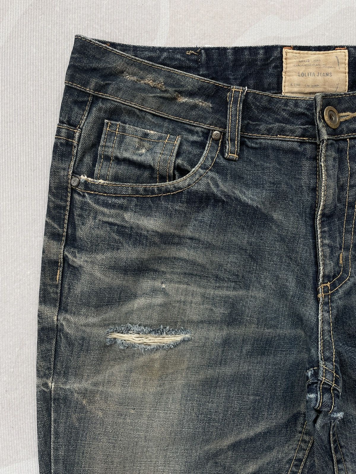 Designer Lolita Distressed Jeans (P104) Size US 34 / EU 50 - 6 Thumbnail