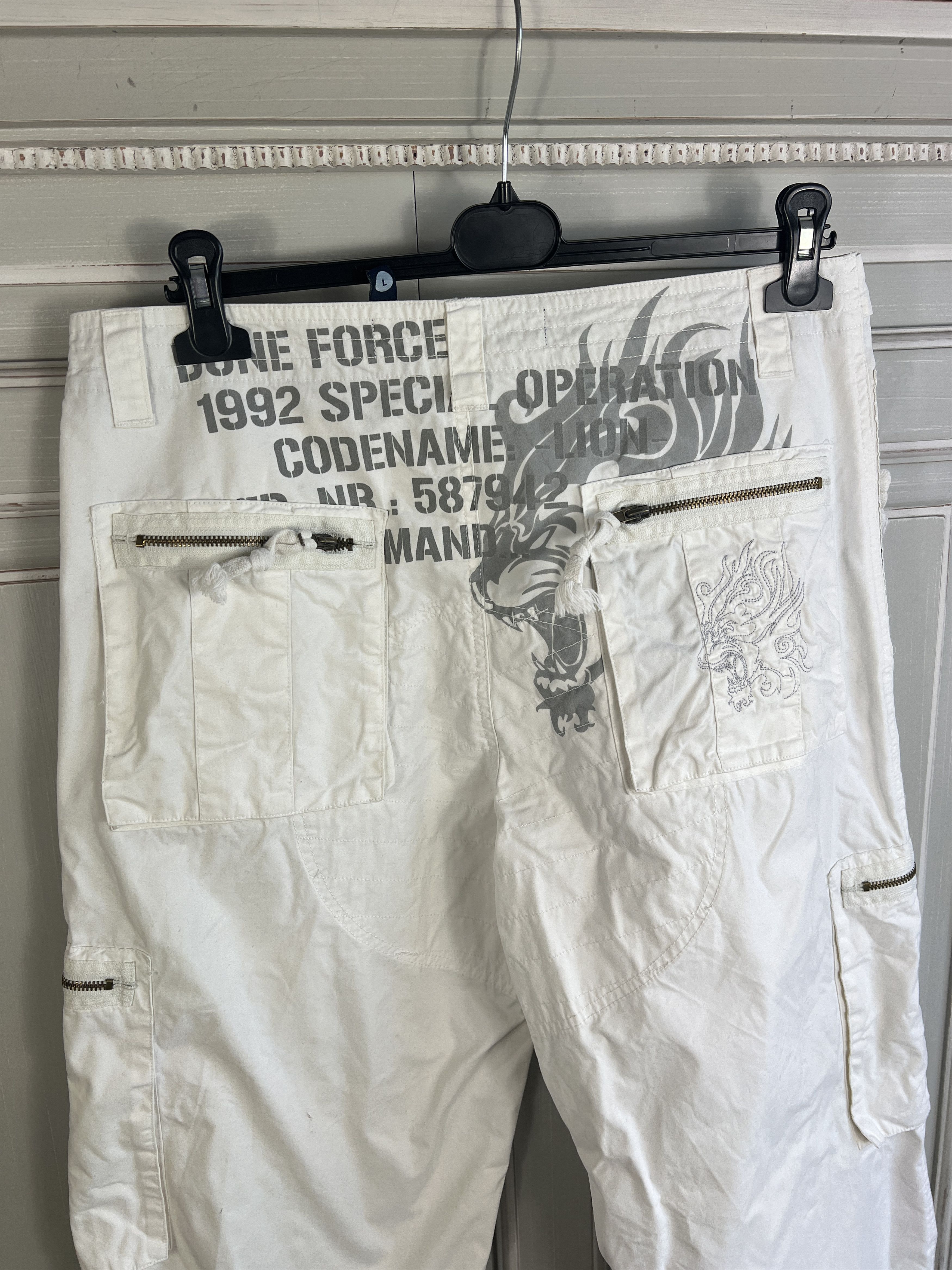 Vintage FISHBONE AVANTGARDE PANTS TRIBLE DRAGONS AVANTGARDE CARGO Size US 34 / EU 50 - 4 Thumbnail