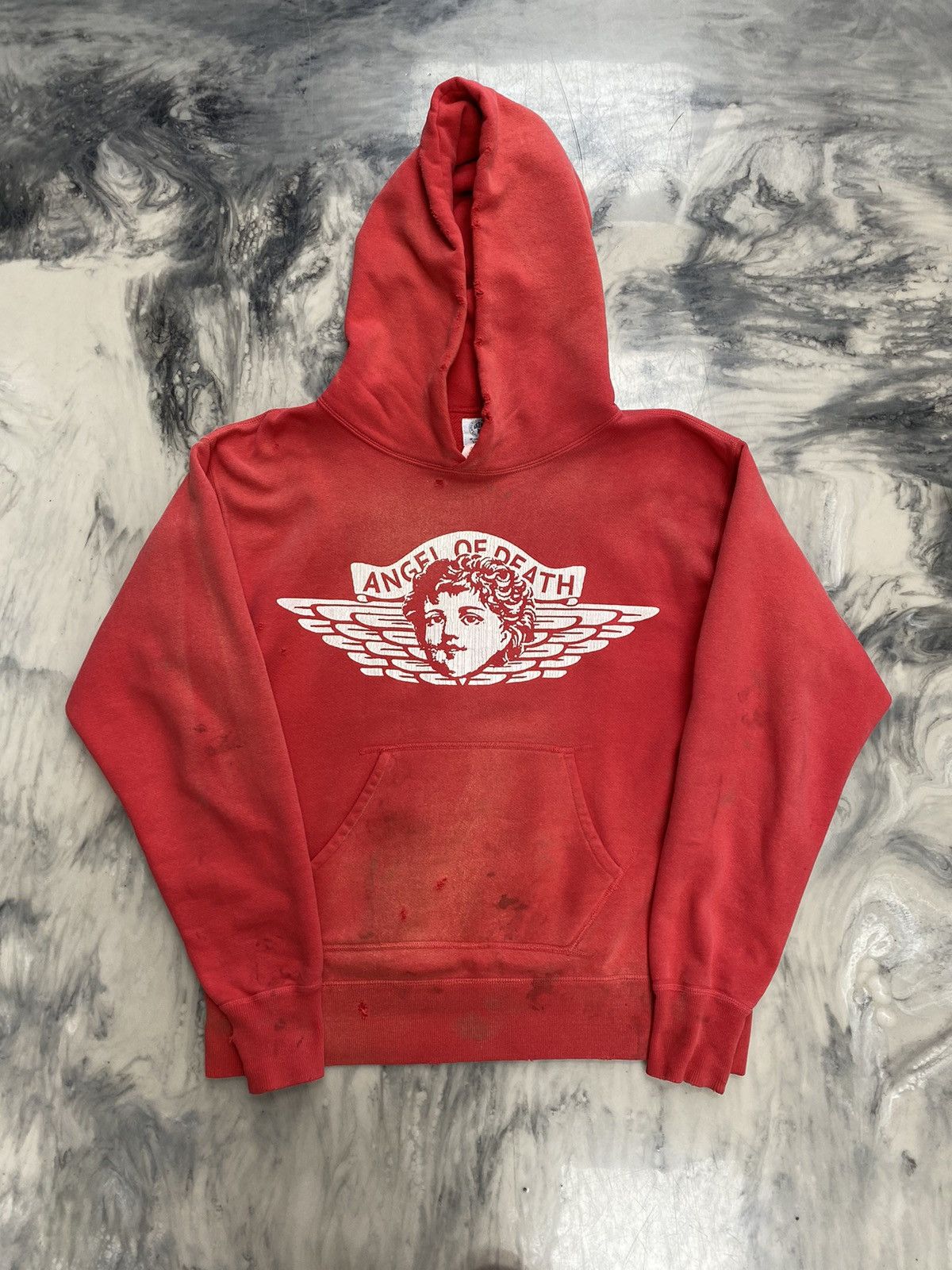 Saint Michael angel of death hoodie red small authentic - Tops Saint Michael angel of death hoodie red small authentic - Tops