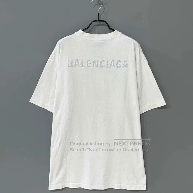 Balenciaga Balenciaga White Crystal Logo T-shirt. Size US M / EU 48-50 / 2 - 3 Thumbnail