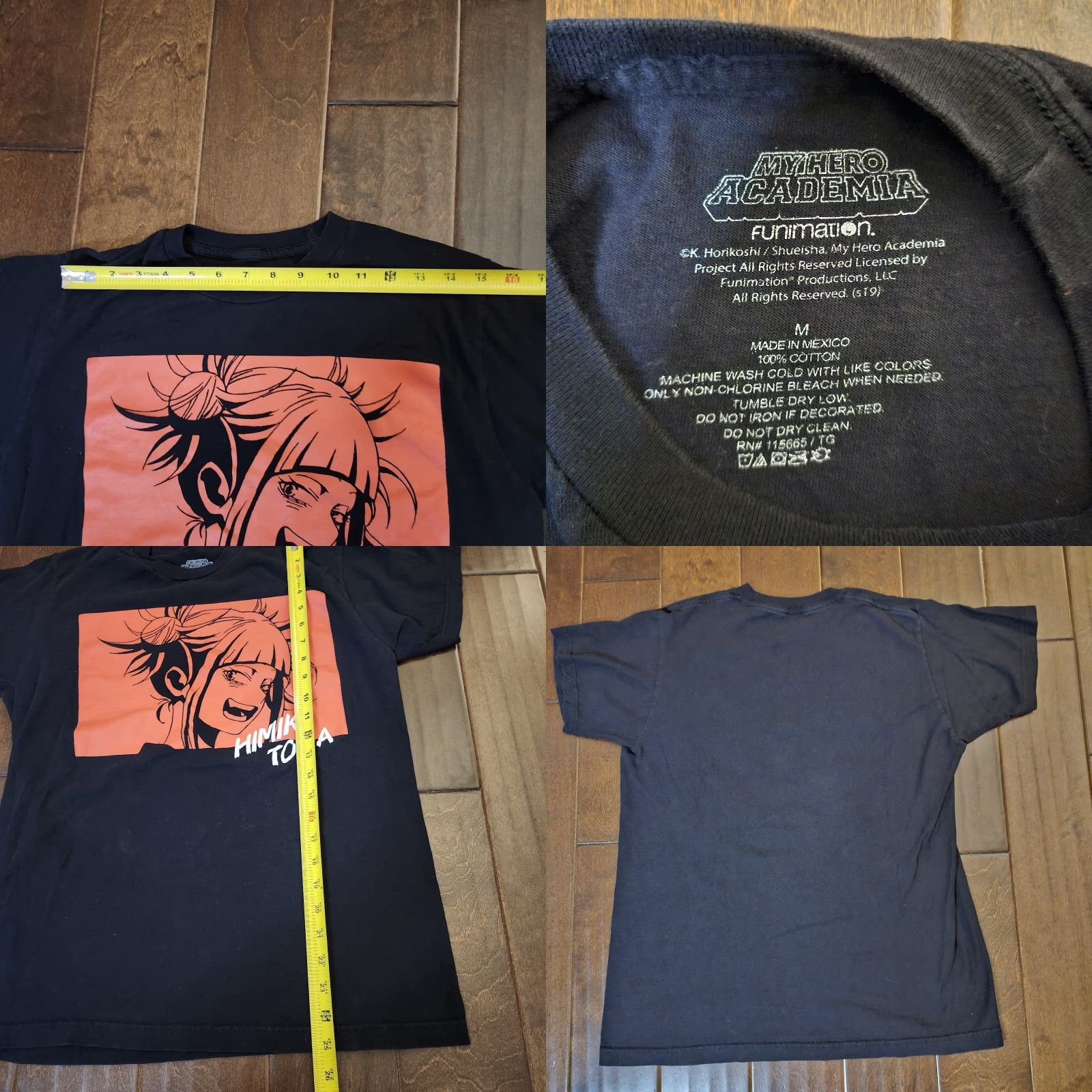 Toga My Hero Academia T-Shirt Mens Black Crew Neck Short Sleeve Size M Graphic Print Himiko Toga Anime Size US M / EU 48-50 / 2 - 8 Thumbnail
