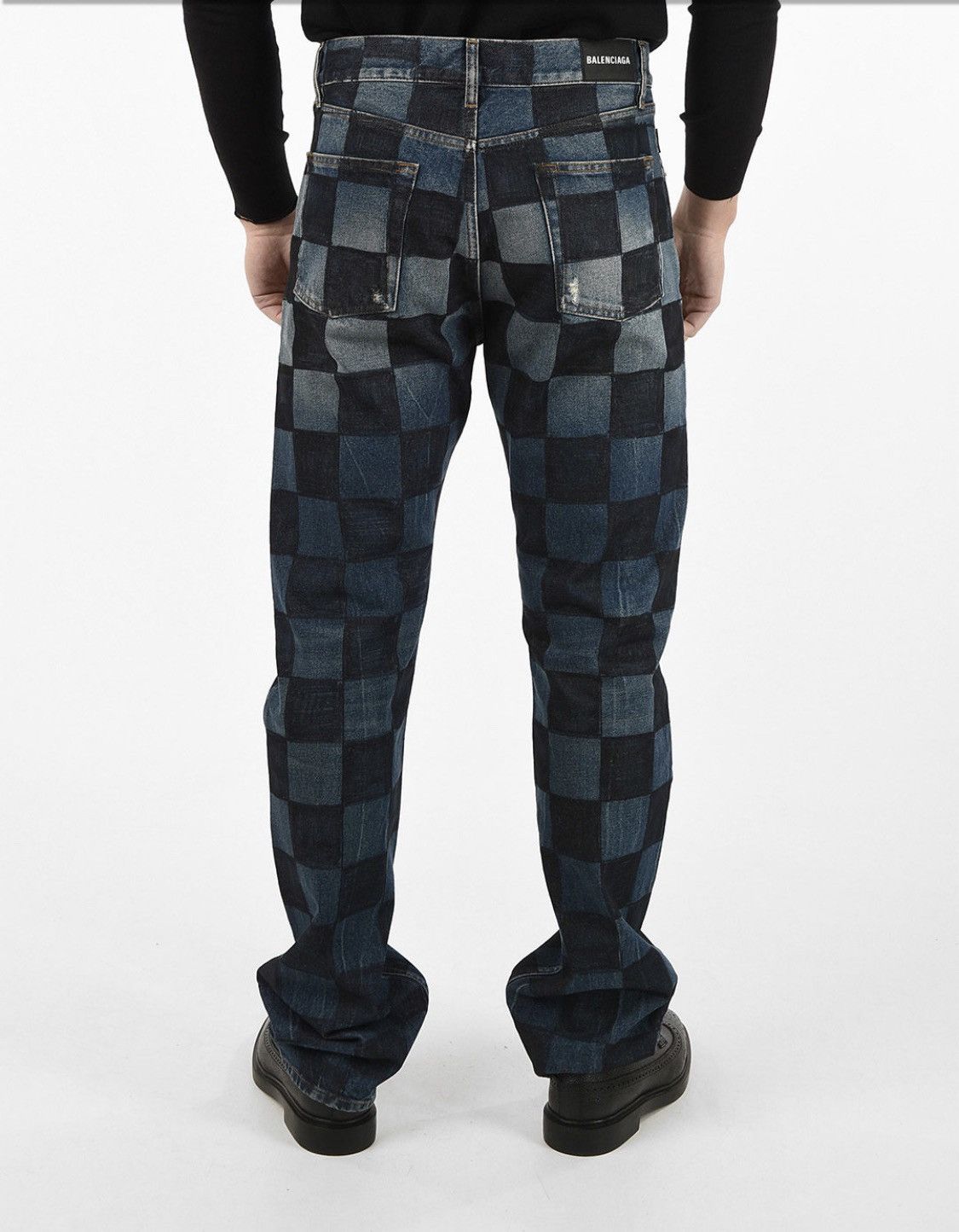 Balenciaga Checkerboard Paris Fit Sharpie Ombre Jeans Size US 30 / EU 46 - 2 Thumbnail