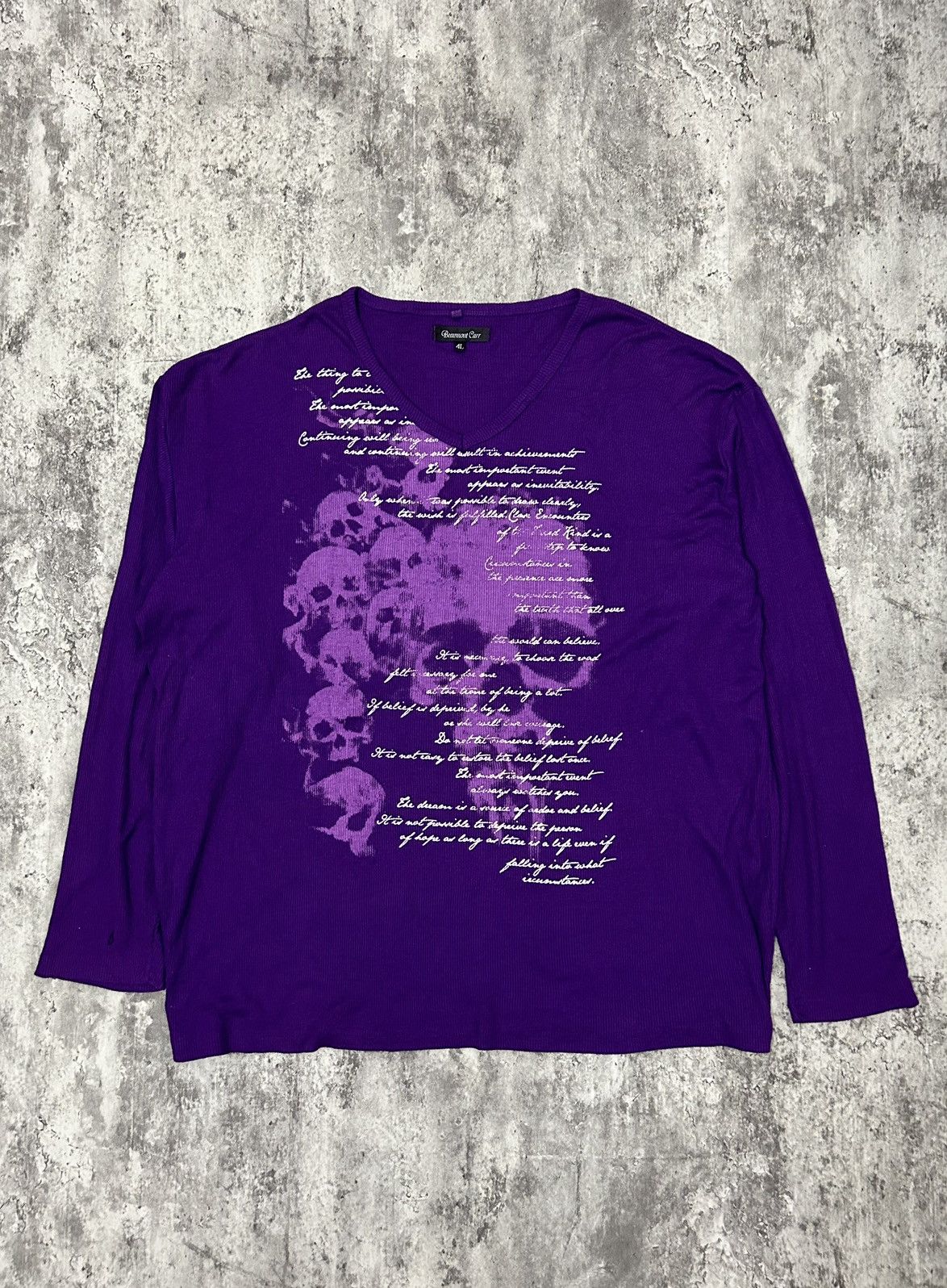 If Six Was Nine × Japanese Brand × Le Grande Bleu (L.G.B.) Beaumont Carr Poem Skull Long Shirt Size US XXL / EU 58 / 5 - 1 Thumbnail