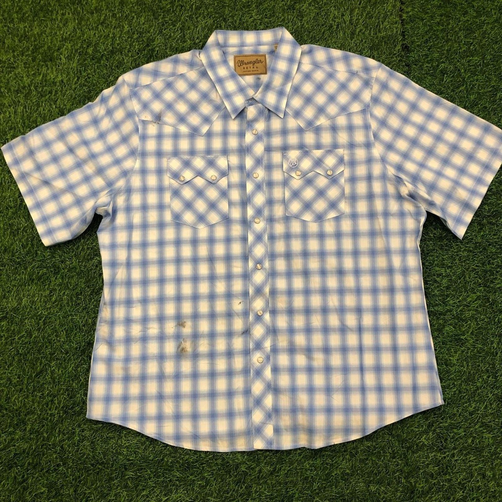 Wrangler Wrangler Plaid Button Front Pocket Work/Utility/Fishing Polo Size US XXL / EU 58 / 5 - 1 Thumbnail
