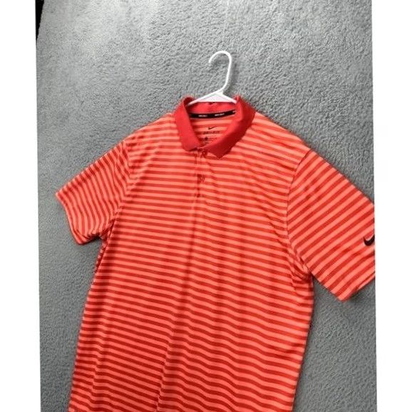 Nike Nike Golf Polo Shirt Mens Large Dri-FIT Orange Stripes Size US L / EU 52-54 / 3 - 6 Thumbnail