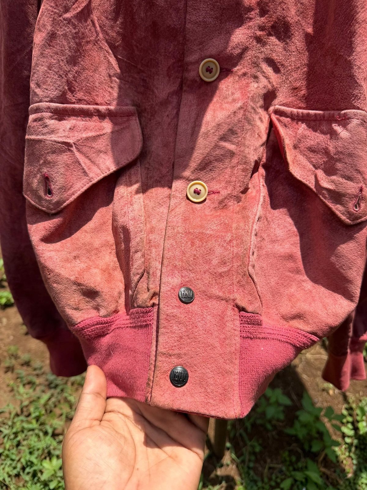 Boneville Boneville 80s Suede Leather Bomber Jacket Size US M / EU 48-50 / 2 - 2 Thumbnail
