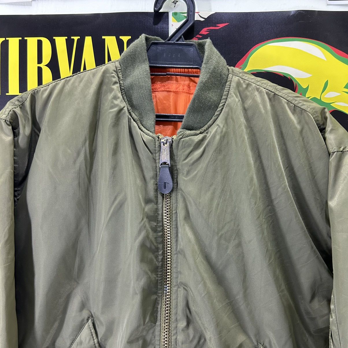 Vintage Vintage Military Style Bomber Jacket Army Green Size US XL / EU 56 / 4 - 2 Thumbnail