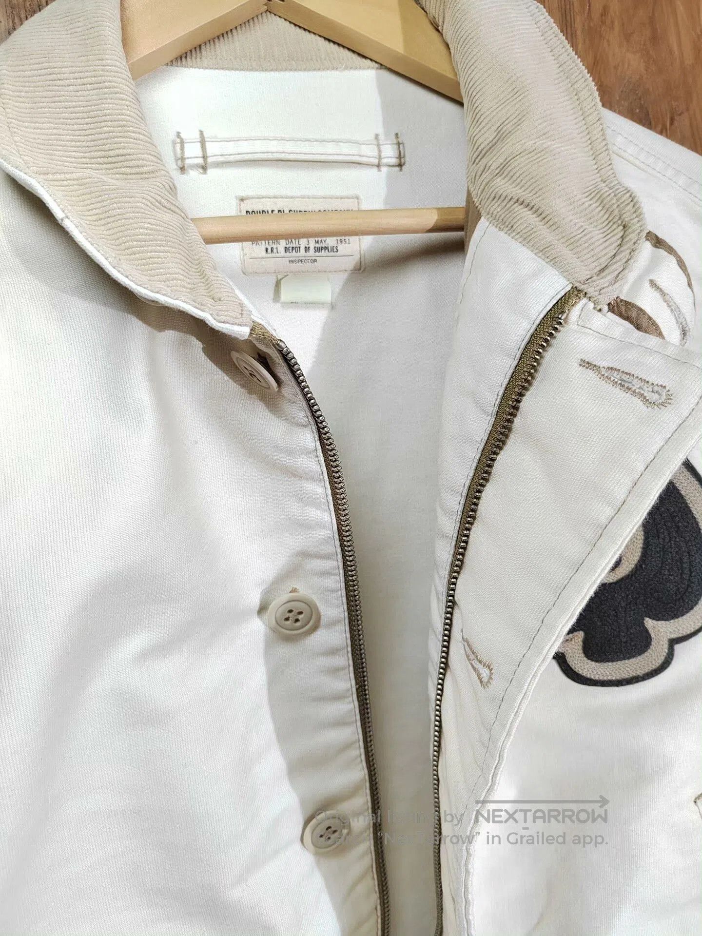 RRL Ralph Lauren Double RL White Jacket with Card Design. Size US M / EU 48-50 / 2 - 5 Thumbnail