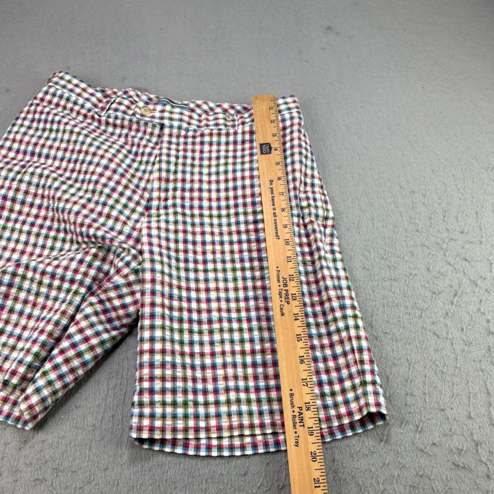 Peter Millar Peter Millar Shorts Mens 33 Plaid Multicolor Chino Seersucker Preppy Golf Cotton Short Size US 33 - 4 Thumbnail