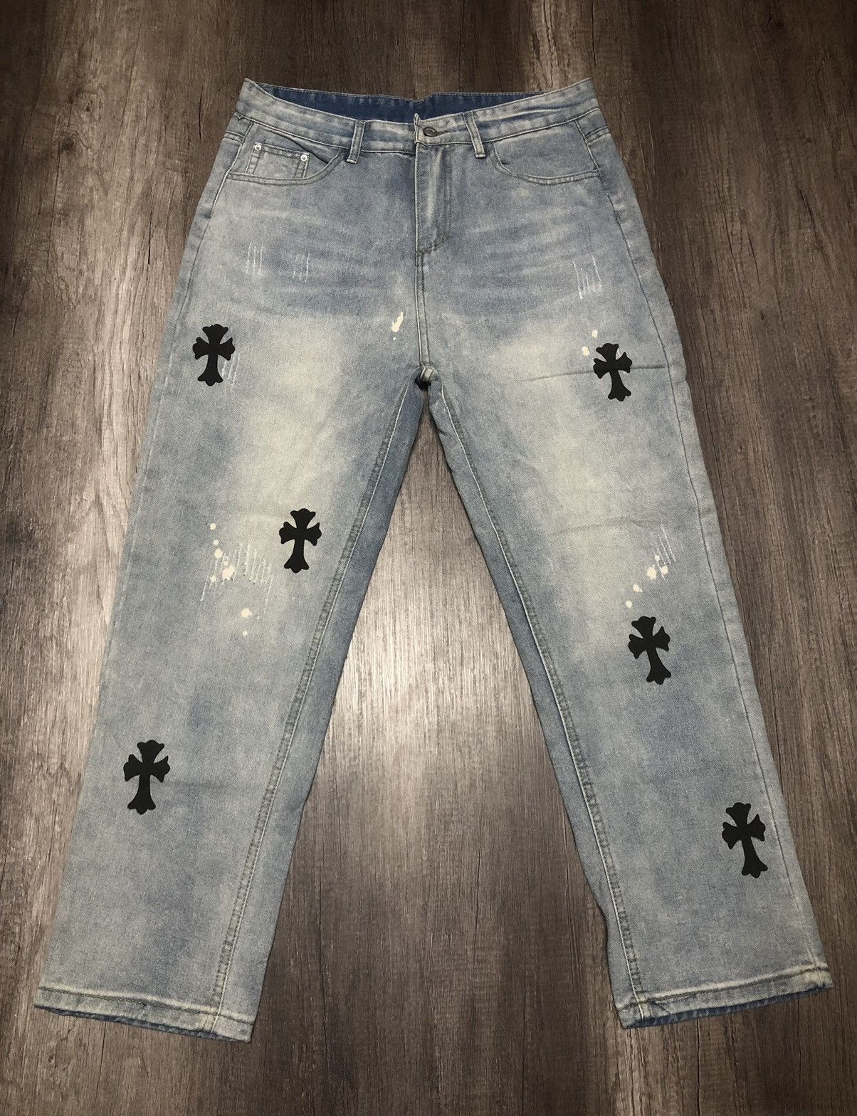 Designer × Japanese Brand Japanese Brand Design Chrome Heart Denim Jeans Size US 34 / EU 50 - 2 Thumbnail