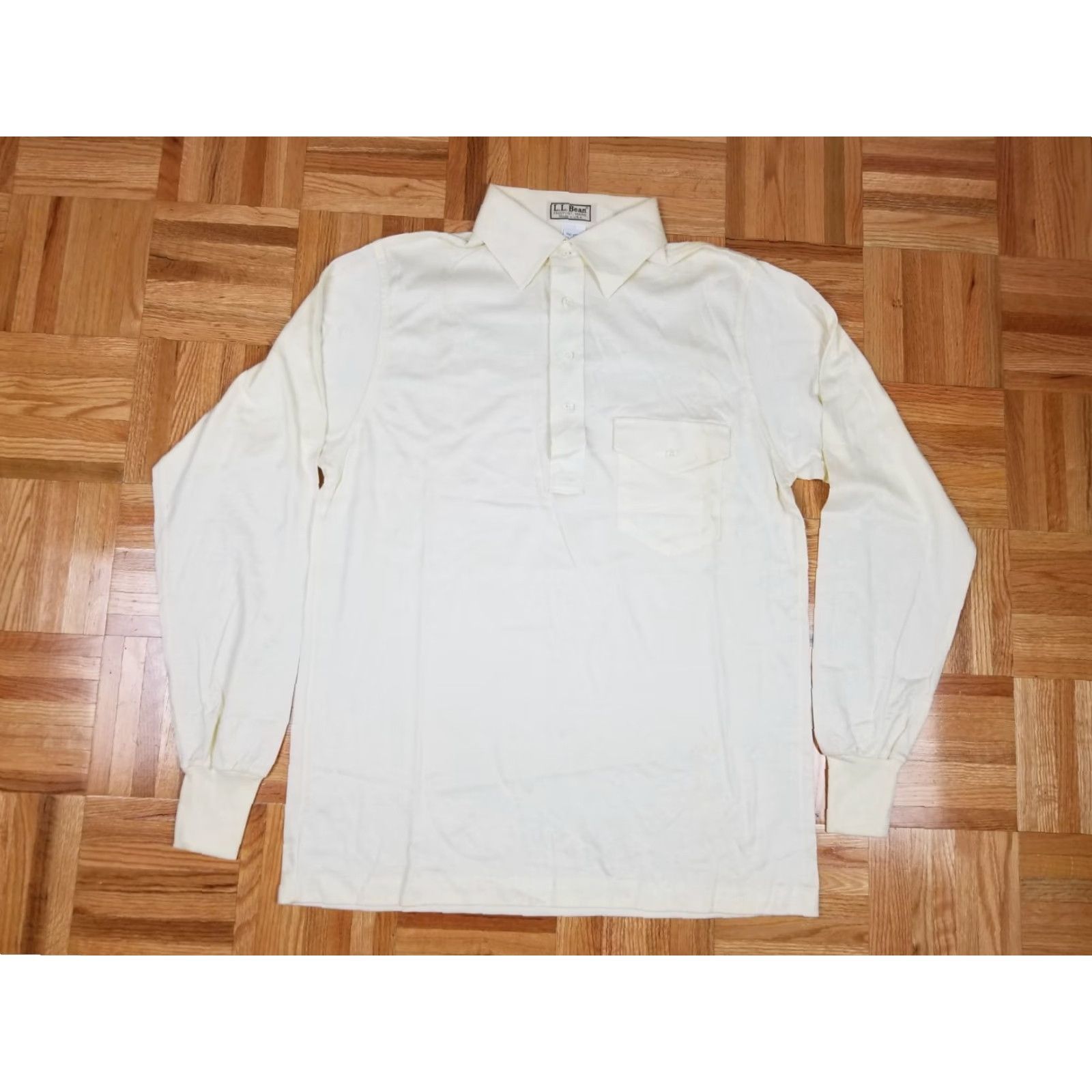 Vintage VINTAGE LL BEAN YELLOW LONG SLEEVE POLO SHIRT SZ MEDIUM MADE IN USA Size US M / EU 48-50 / 2 - 2 Thumbnail