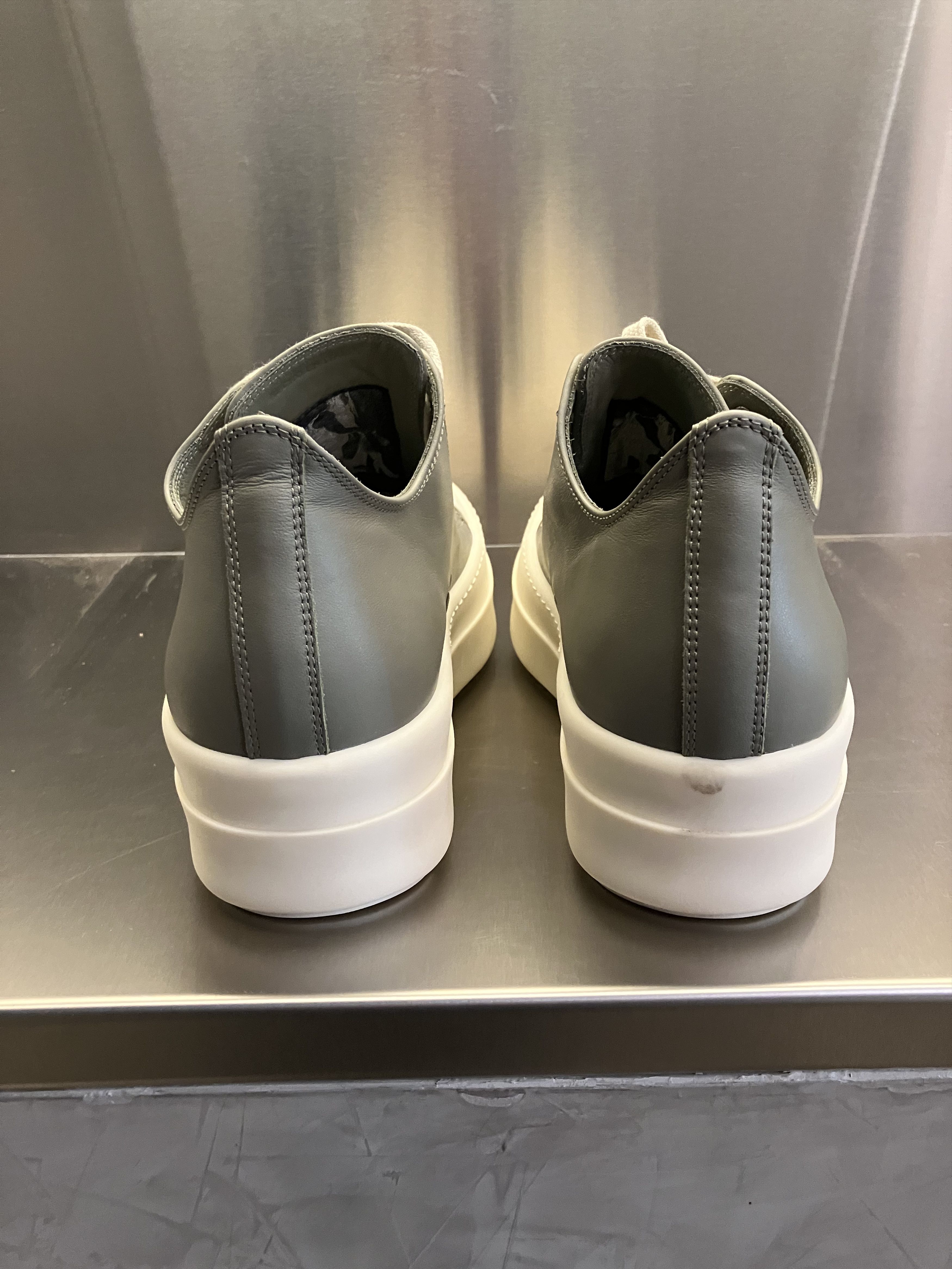 Rick Owens Low Mega Bumper Leather Sneaker Celadon/Milk/Milk Size US 5.5 / EU 38 - 4 Thumbnail