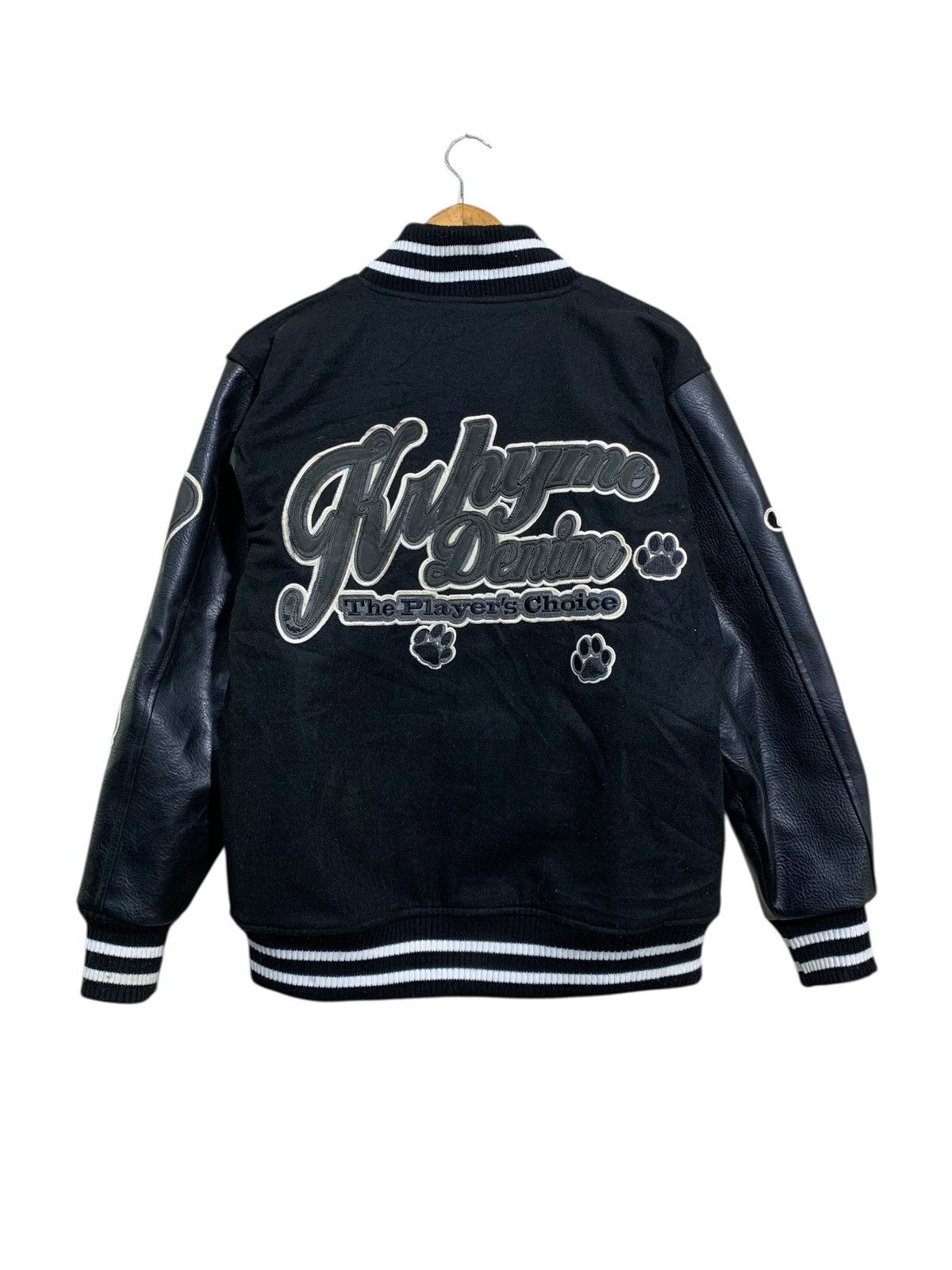Japanese Brand 🔥KHRYME DENIM VARSITY JACKETS BLACK Size US M / EU 48-50 / 2 - 5 Thumbnail