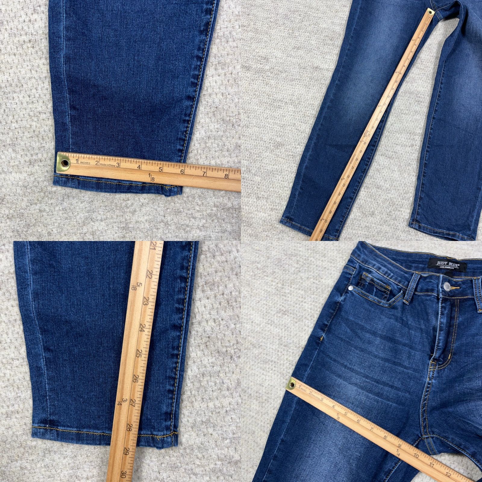 Denime Judy Blue Jeans Women 27 Boyfriend Fit Med Wash Denim Blue 5-Pocket Design Regular Stretch Pants A45 Size 27" / US 4 / IT 40 - 8 Thumbnail