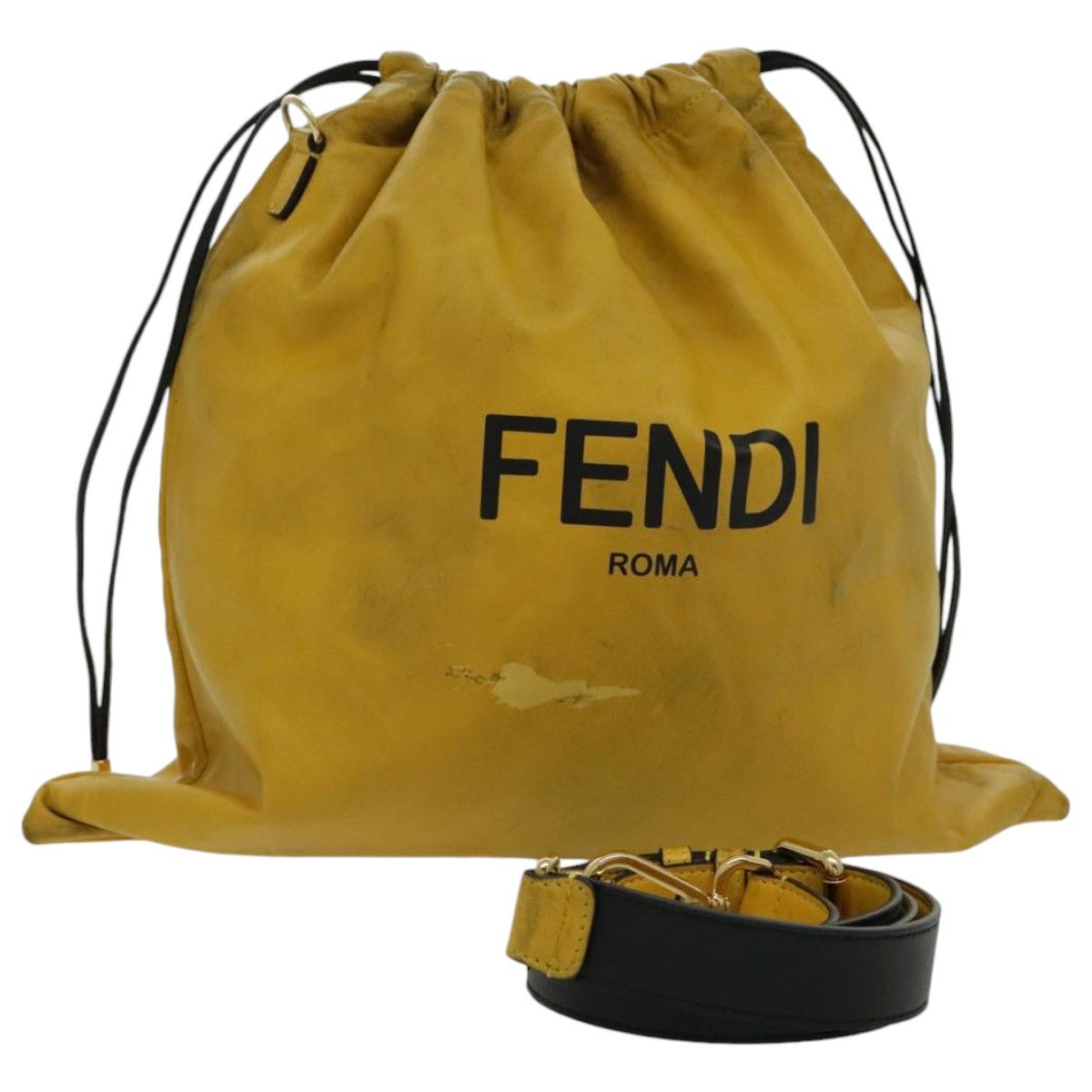 Fendi Drawstring Yellow Leather Shoulder Bag (Pre-Owned) Size ONE SIZE - 1 Thumbnail