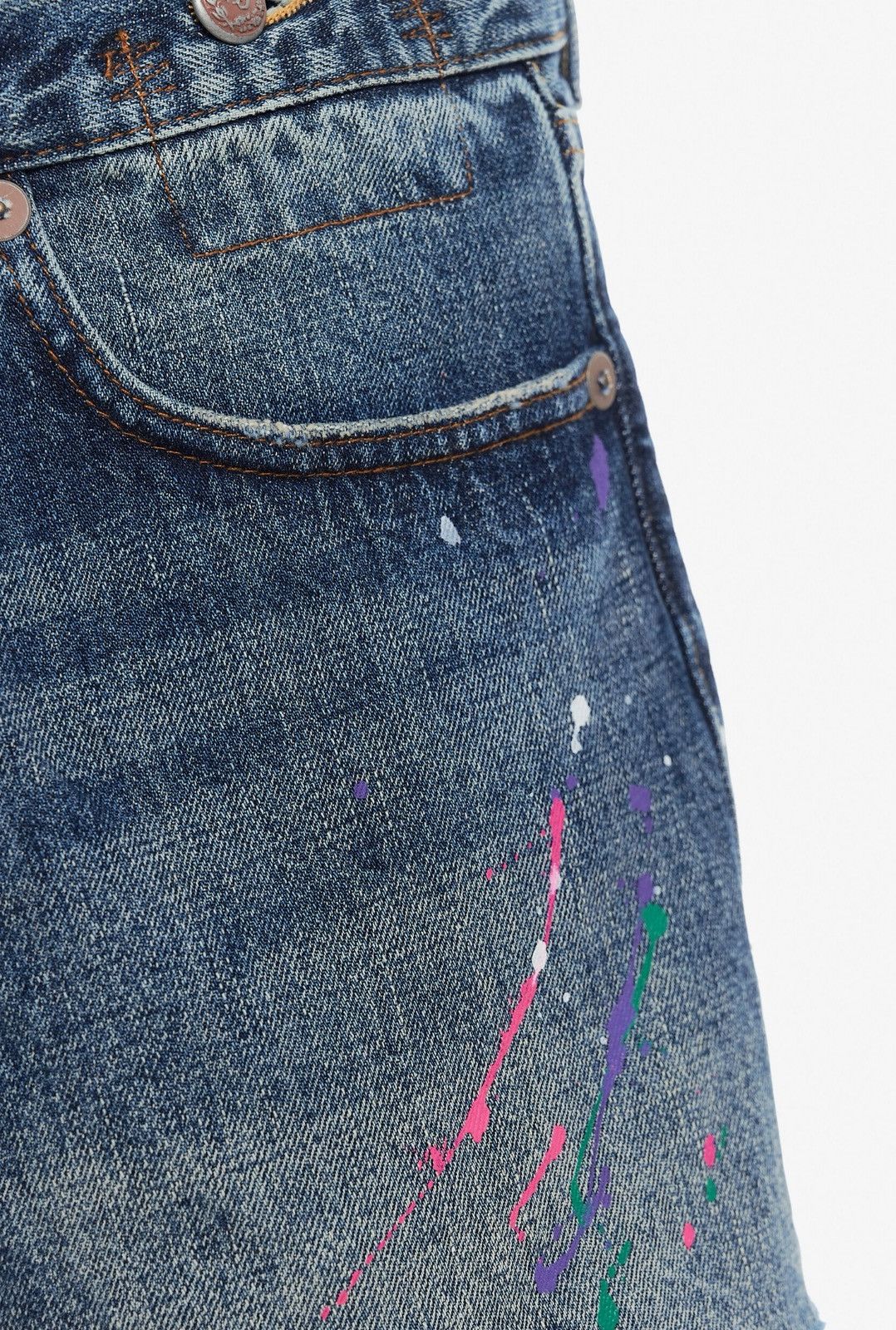 Japanese Brand × R13 Last R13 Crossover Denim Blue Shorts With Color Accents Size 28" / US 6 / IT 42 - 4 Thumbnail