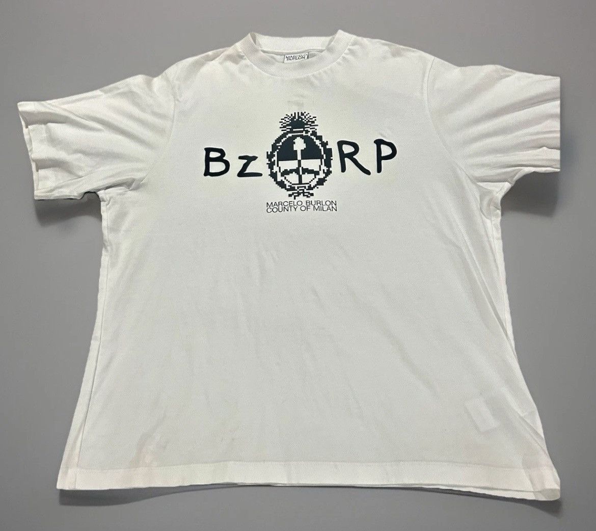 Marcelo Burlon Marcelo Burlon - BzRP- Graphic White T-Shirt Size Small Size US S / EU 44-46 / 1 - 1 Thumbnail