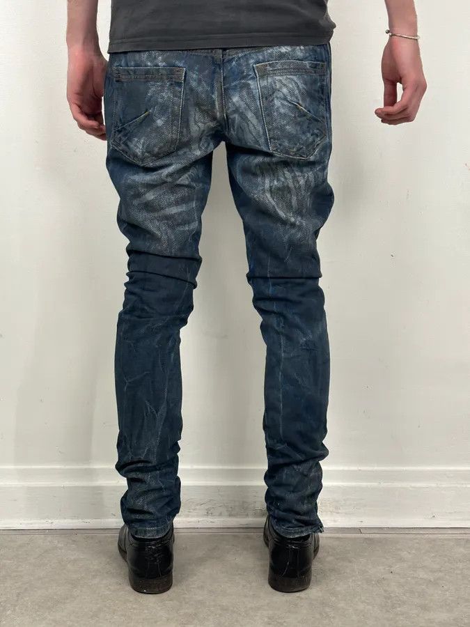 John Galliano AW2011 Galliano Navy Slim Distressed Denim Jeans Size US 31 - 3 Thumbnail