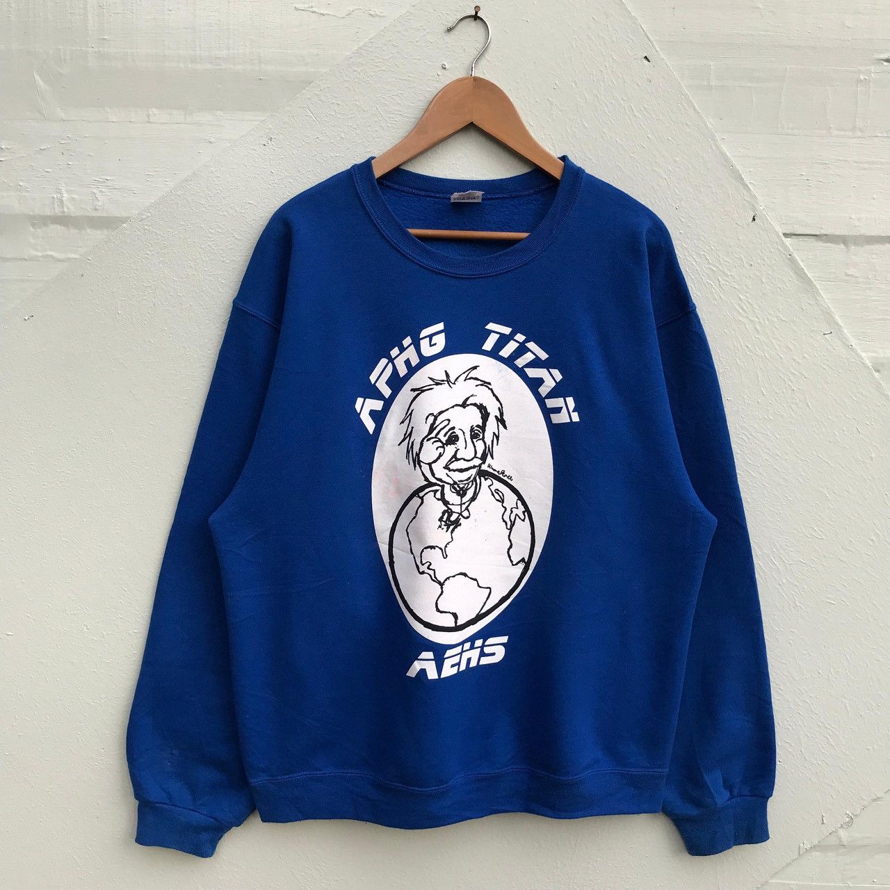 Albert Einstein IQ Blue Crewneck Sweater Pullover