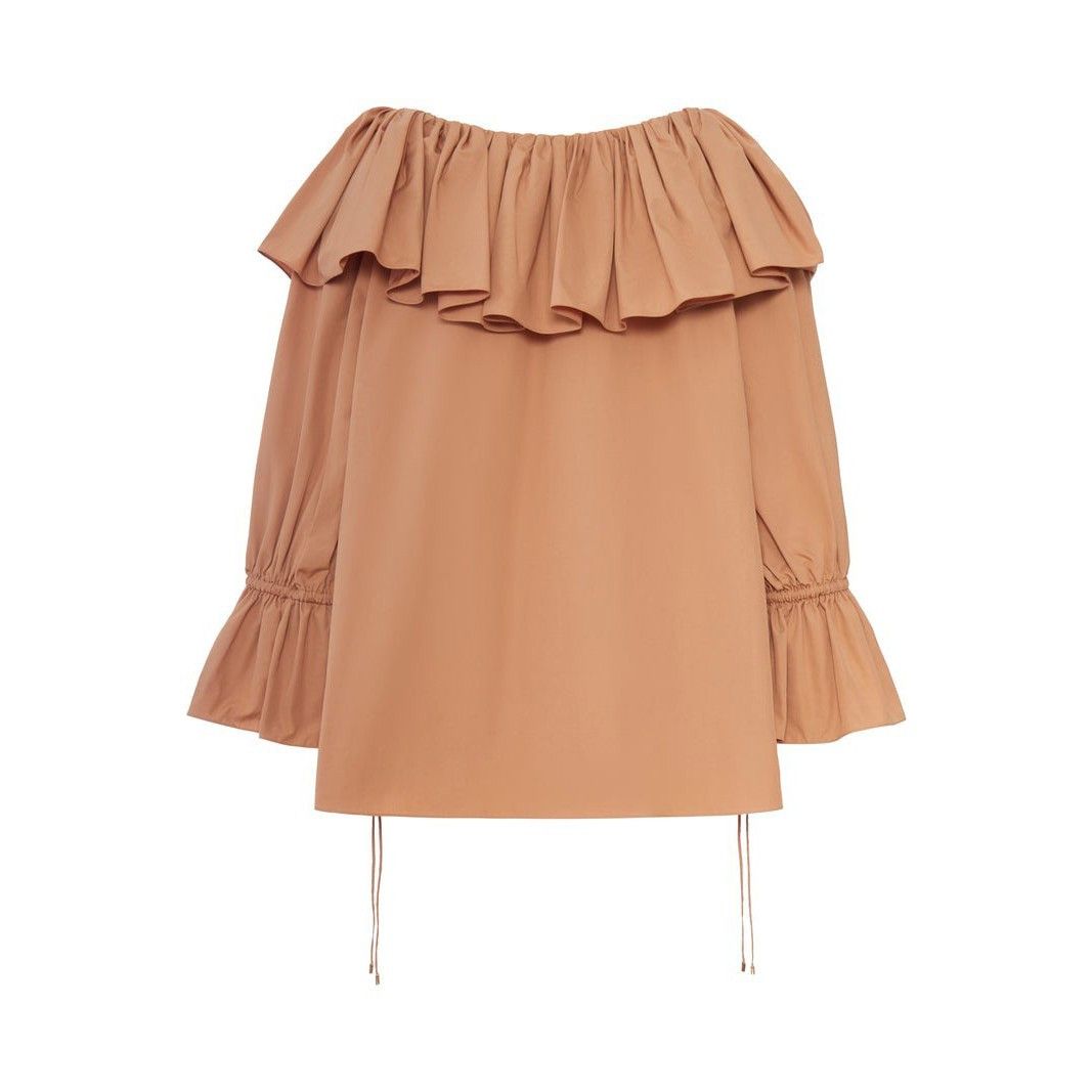 Chloe CHLOE Ruffles Reef Shell Pink Cotton Blouse New & Authentic Size M / US 6-8 / IT 42-44 - 2 Thumbnail