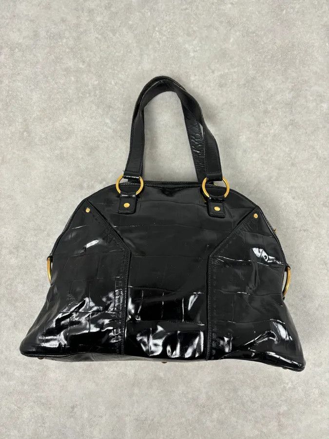 Yves Saint Laurent AW2005 Yves Saint Laurent Black Muse Patent Leather Crocodile Effect Bag Size ONE SIZE - 8 Thumbnail
