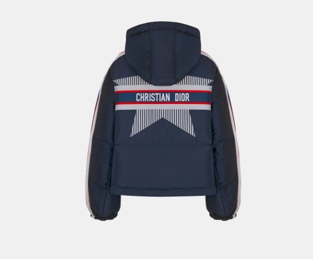 Dior o1w1db10225 147C2 Hooded Cropped Puffer Jacket in Multicolor Size L / US 10 / IT 46 - 2 Thumbnail