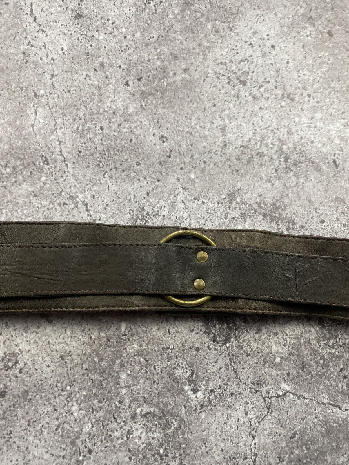 Japanese Brand × Vintage Avant garde cowboy leather Y2K brown belt Japanese style Size ONE SIZE - 6 Thumbnail