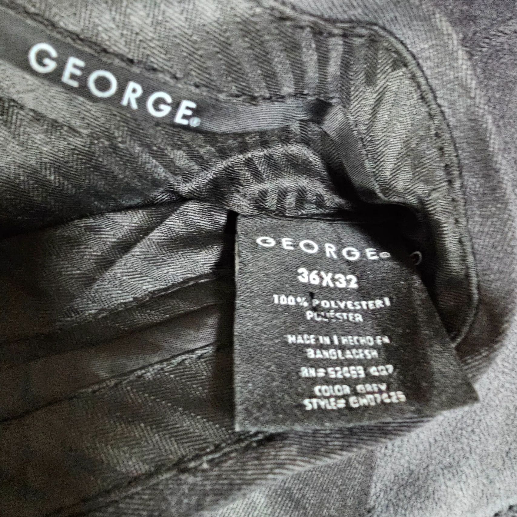 George George Pants Mens 36x32 Dress Pants Flat Front Business Career Gray Size US 36 / EU 52 - 2 Thumbnail