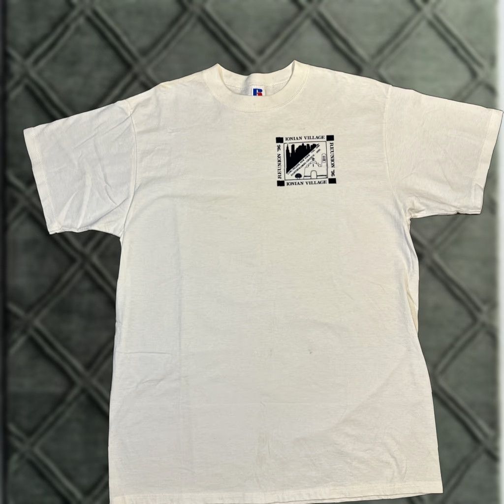 Russell Athletic VINTAGE 1994 Ionian Village Greek Camp Reunion White T-Shirt Russell Athletic Men XL White Size US XL / EU 56 / 4 - 1 Thumbnail