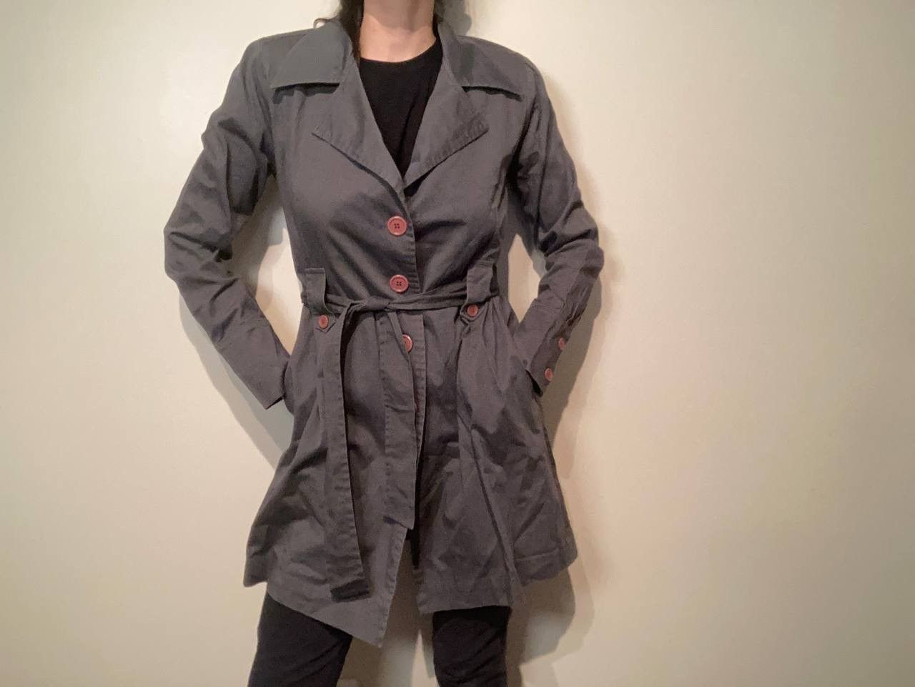 Vintage Grey Trench Coat Size S / US 4 / IT 40 - 4 Thumbnail