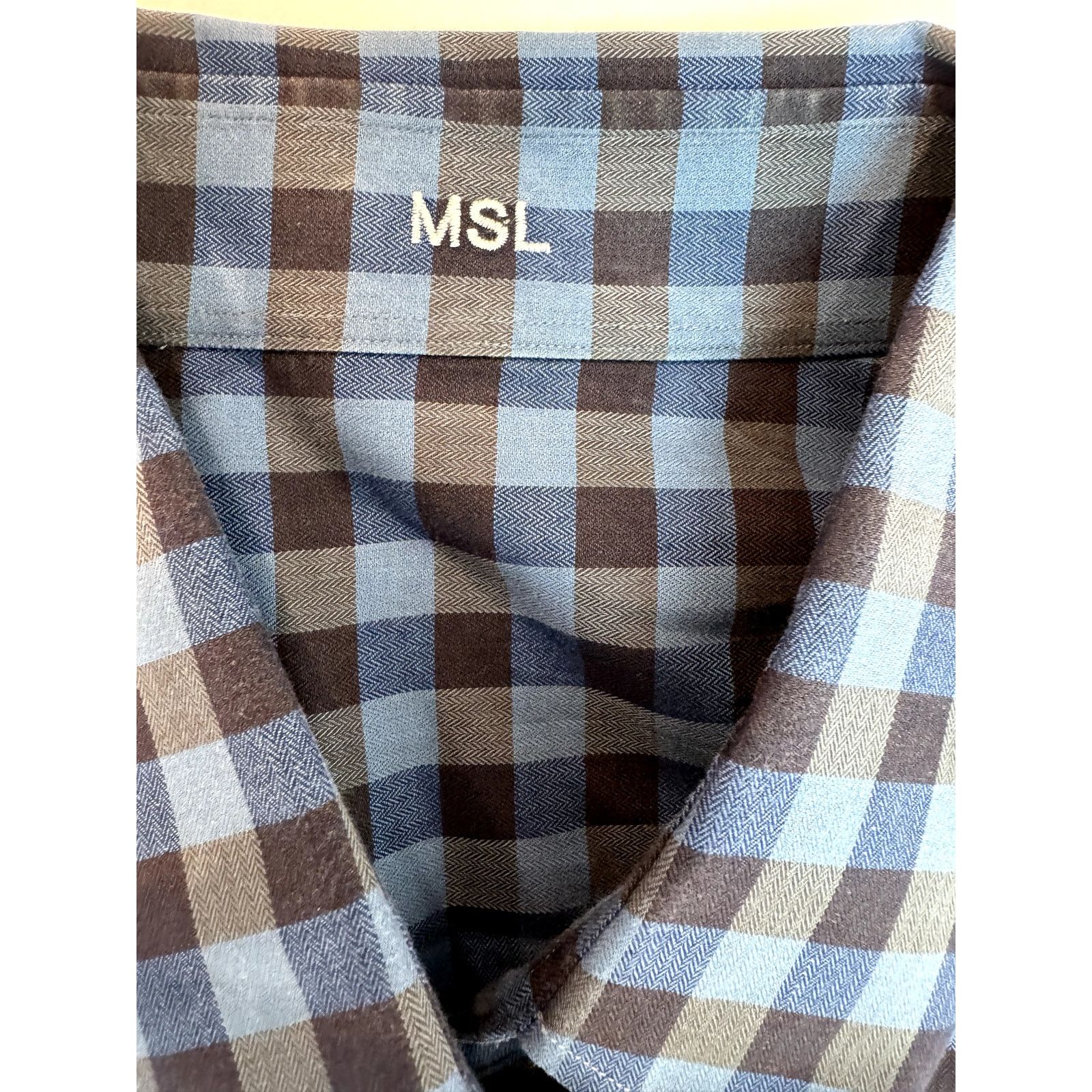 Other MSL Men's Checkered Button Down Shirt Blue 100% Cotton XL Size US XL / EU 56 / 4 - 11 Thumbnail
